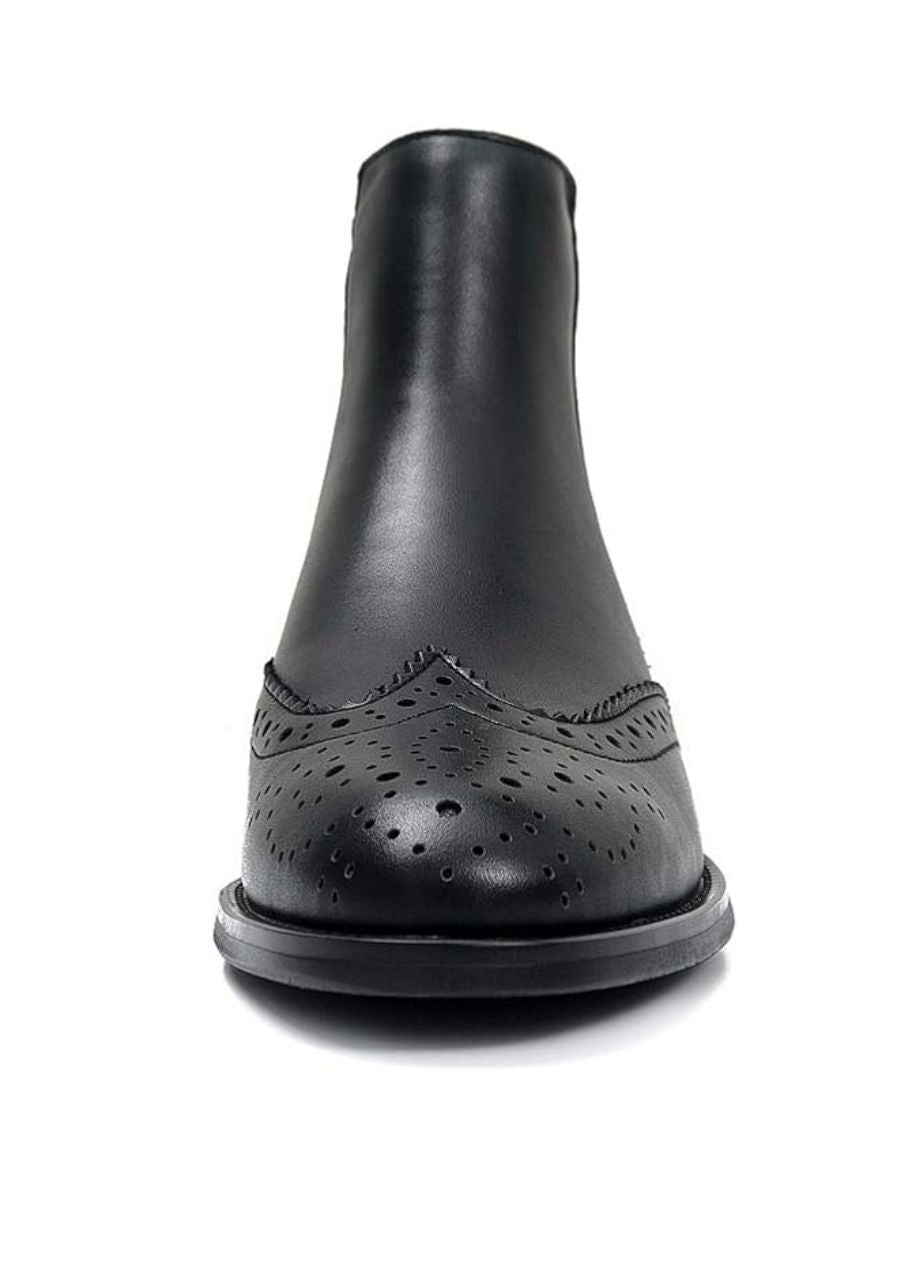Annecy Black Boot – Natural Leather